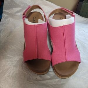 Corkys Carley Pink Open-Toe Wedges